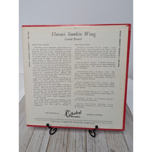 Florence Soonkin Wong Concert Pianist Album CRLP 803 Cathedral Records - Picture 2 of 14